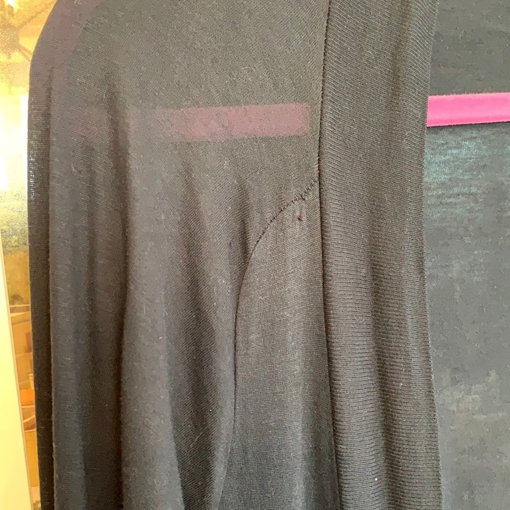 Splendid black draped jersey knit open cardigan - Picture 9 of 12